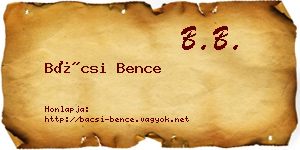 Bácsi Bence névjegykártya