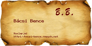 Bácsi Bence névjegykártya