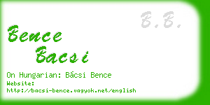 bence bacsi business card