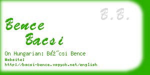 bence bacsi business card